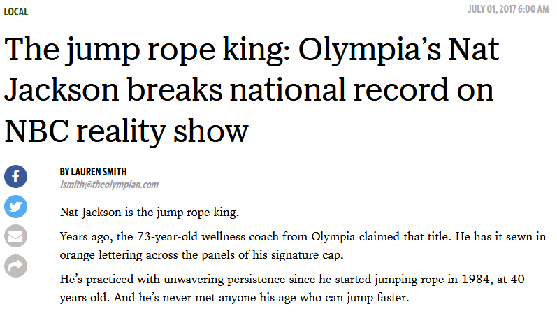 The Olympian jump rope king article screen clip
